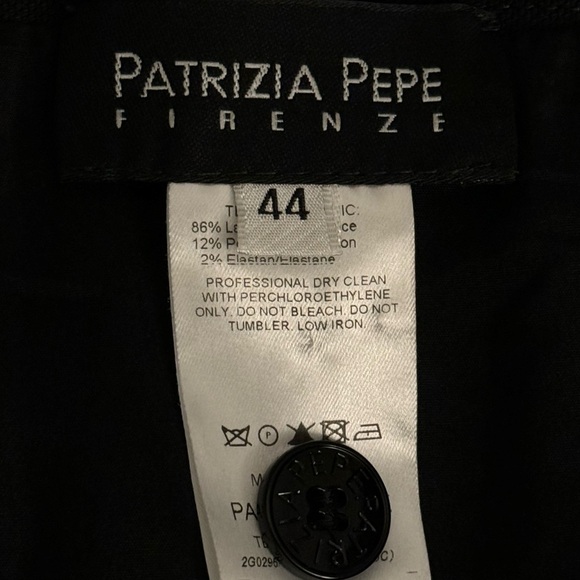 PATRIZIA PEPE FIRENZE Black Pencil Mini Skirt Buttons size 44 8 Work Date Fitted - Picture 4 of 6
